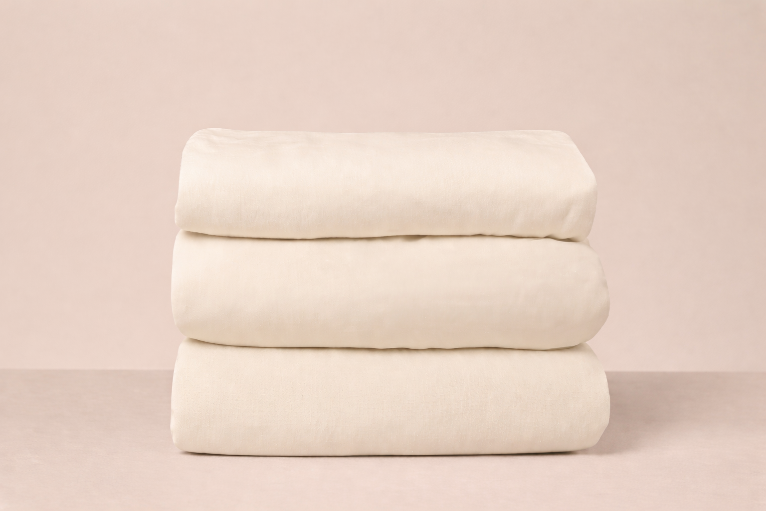 Premium Cotton Bedsheet - 140 GSM Cream - King Size - Image 1