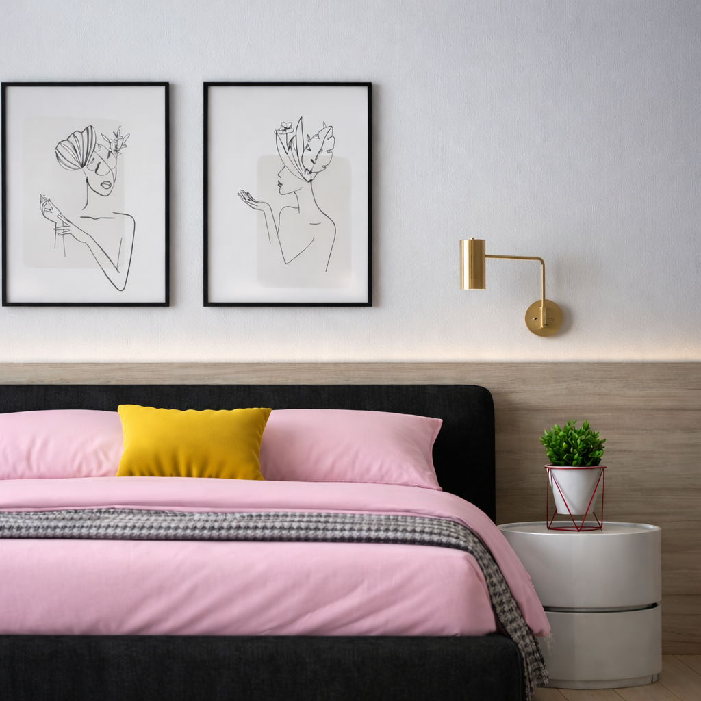 Premium Cotton Bedsheet - 140 GSM Pink - King Size - Image 2